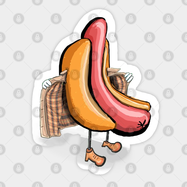 Hot dog surprise - joke gift for hot dog lovers Sticker by SmerkinGherkin